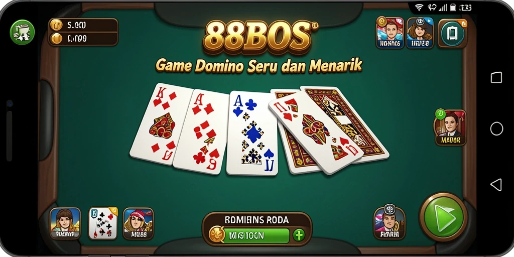 Tangkapan layar gameplay 88BOS menampilkan suasana permainan Domino yang seru.