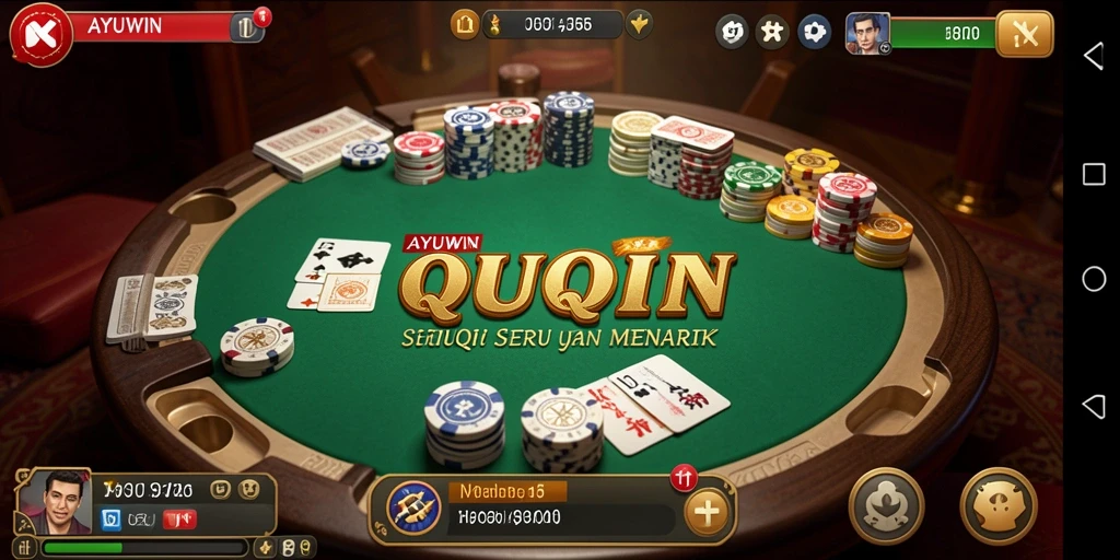 Tampilan gameplay seru AYUWIN dengan suasana QiuQiu yang menegangkan.