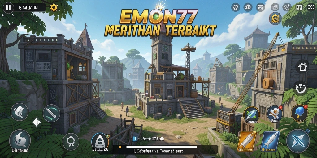 Tangkapan layar EMON77 yang menunjukkan aksi pertahanan menara epik.
