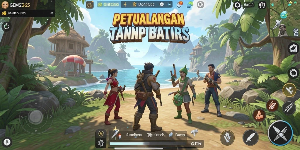 Tampilan gameplay GEMS365 yang menakjubkan dalam dunia Open World.