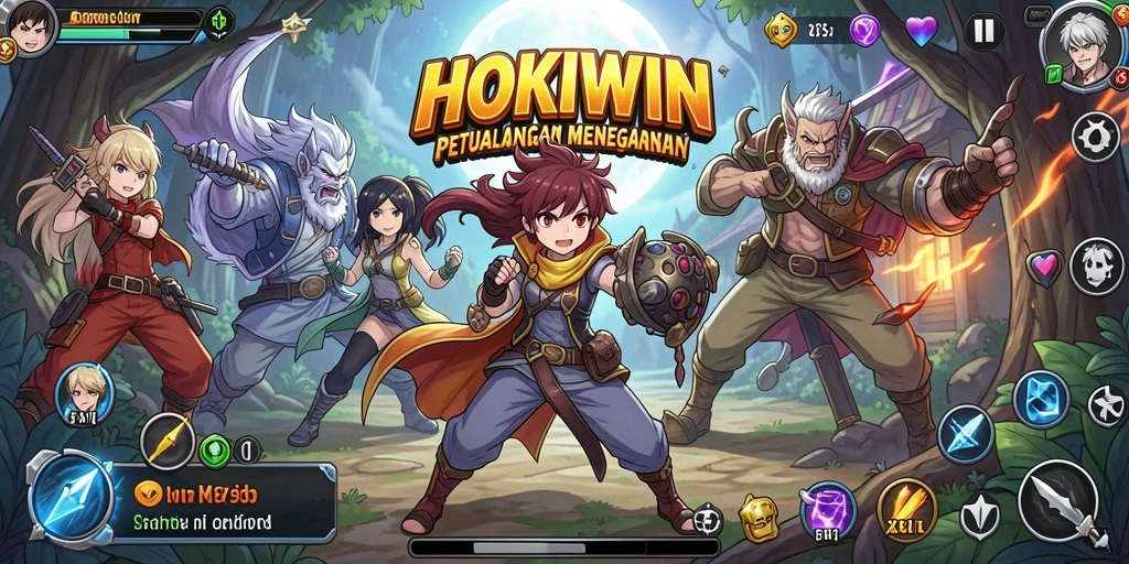 Tampilan permainan HOKIWIN dengan karakter Anime yang menarik.