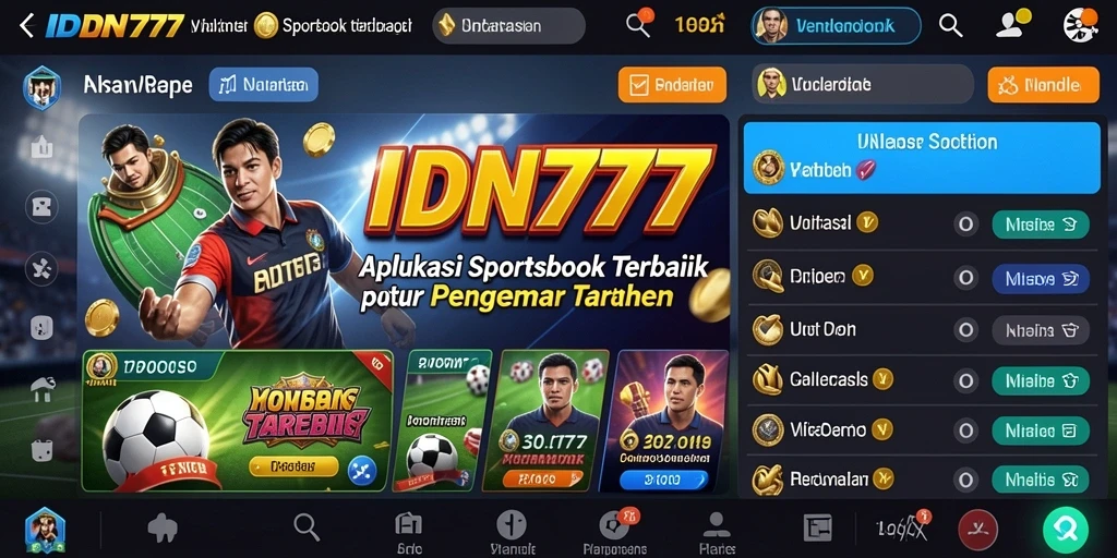 Tangkapan layar IDN777 menampilkan halaman taruhan olahraga yang interaktif.