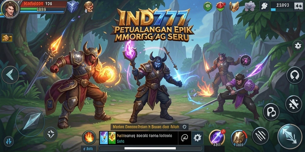 Tampilan gameplay seru dalam dunia fantasi IND777.