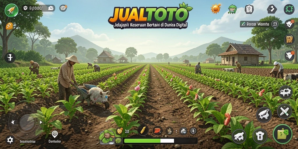 Gameplay seru dalam JUALTOTO menunjukkan aktivitas bertani yang menyenangkan.