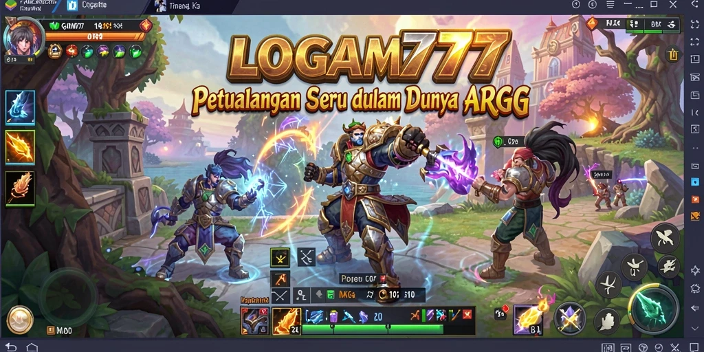 Tangkapan layar gameplay seru dari LOGAM777 dengan aksi bertarung yang intens.
