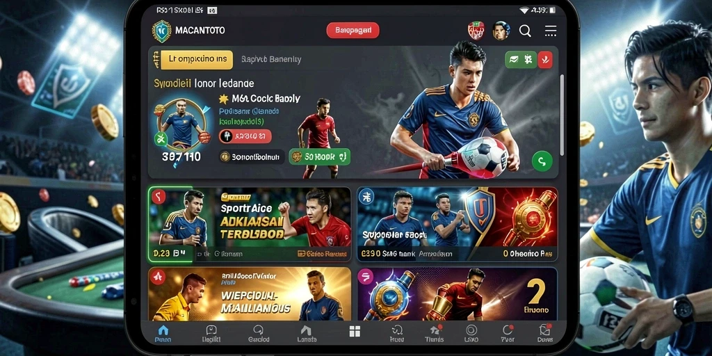 Tampilan gameplay dari aplikasi Sportsbook MACANTOTO yang menarik dan informatif.