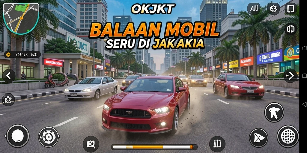 Gameplay balapan seru di OKJKT dengan grafik yang menakjubkan.