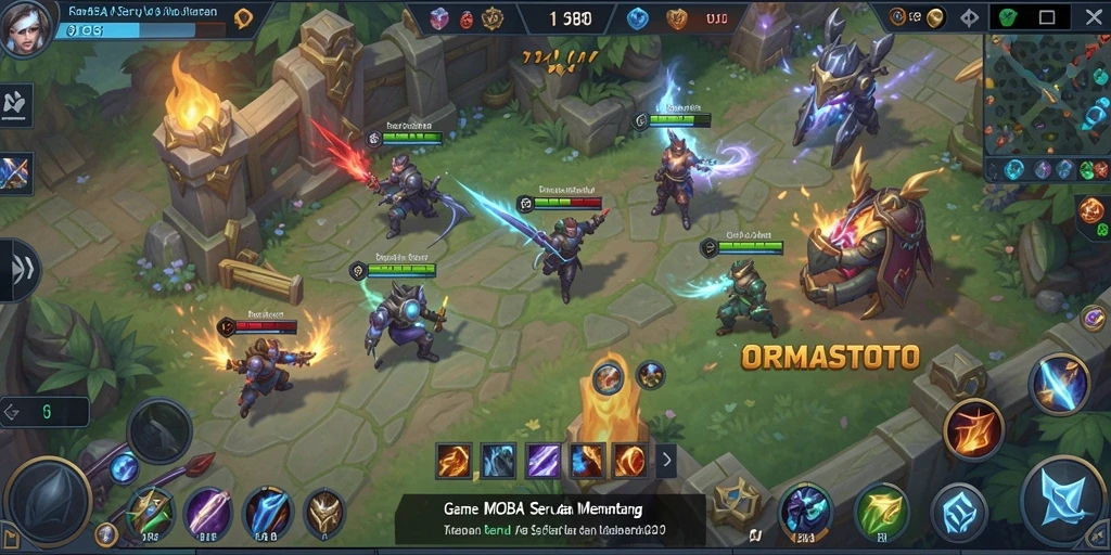 Tangkapan layar gameplay seru dari ORMASTOTO, tunjukkan aksi pertarungan tim.