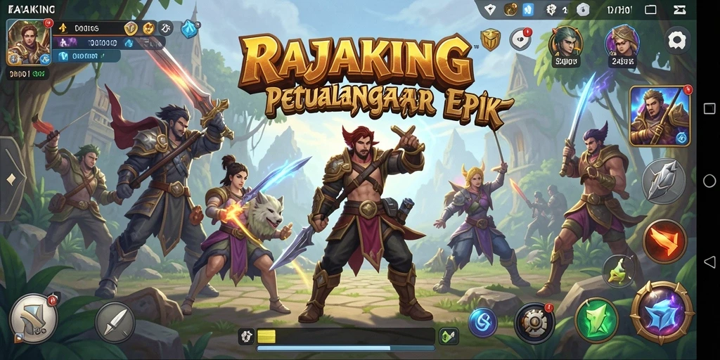 Tampilan gameplay RAJAKING yang penuh aksi dan petualangan.