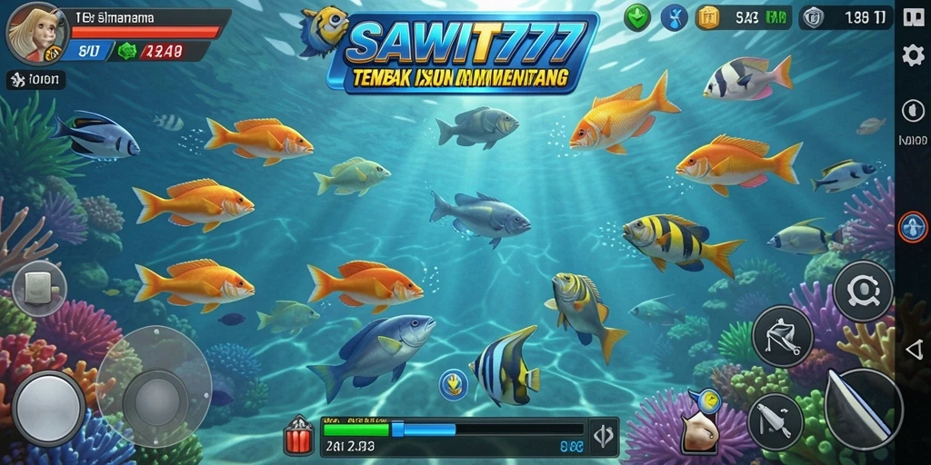 Screenshot gameplay seru saat menangkap ikan di SAWIT777.