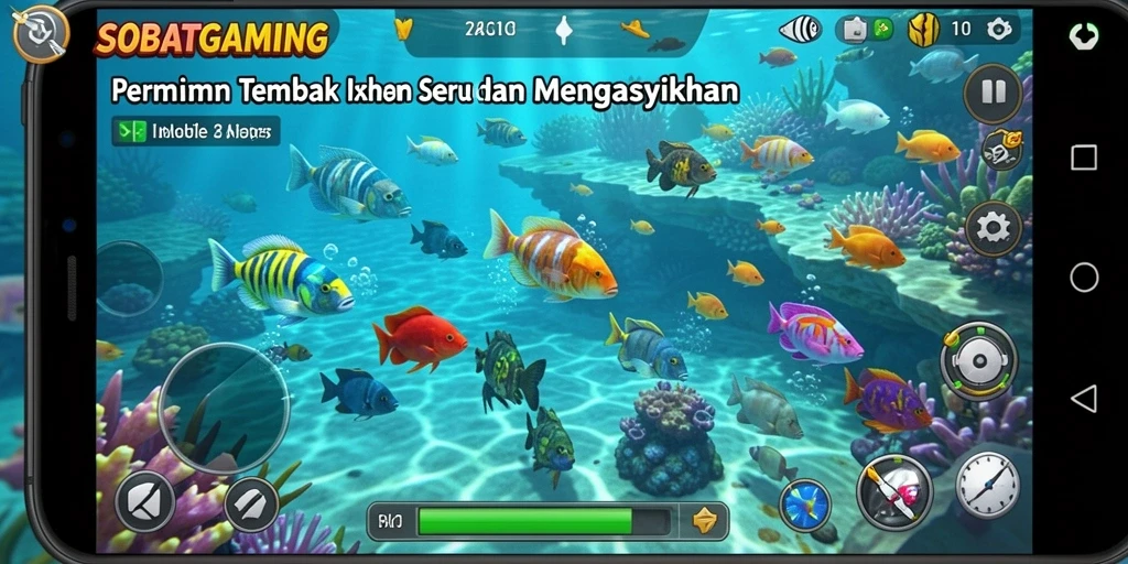 Screenshot gameplay SOBATGAMING dengan aksi tembak ikan yang seru.