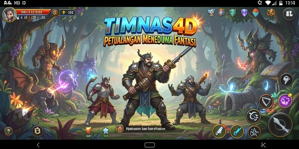 Screenshot utama TIMNAS4D menampilkan aksi pertempuran epik dalam dunia RPG.