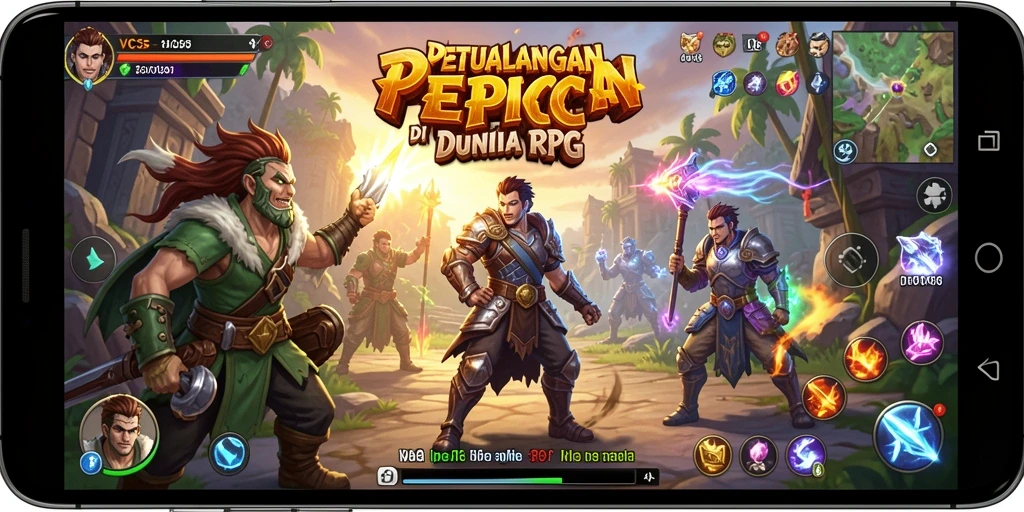Screenshot utama VC55 menampilkan pertarungan mendebarkan di dunia RPG.